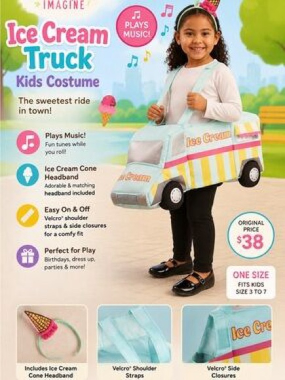 Kids Ice Cream Truck Costume - Plays Music!